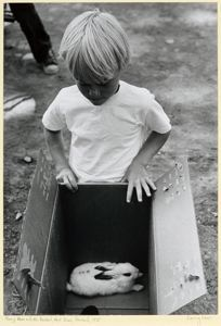 Image of Young Man and His Pet Rabbit, Pet Show, Garland