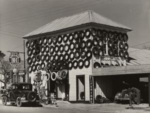 Image of Secondhand tires displayed for sale. San Marcos, Texas