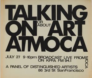 Image of TALKING ON OR ABOUT ART AT MOCA