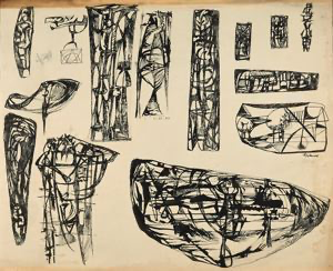 Image of Page from a sculpture sketchbook