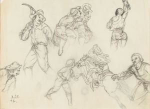 Image of The Gold Rush (study): Studies for Miners and Riders