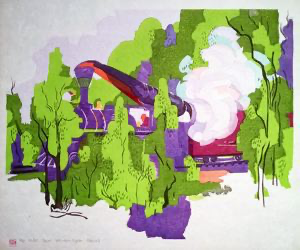 Image of #16 A Train Passes, How the Smoke Swirls Round the Young Leaves