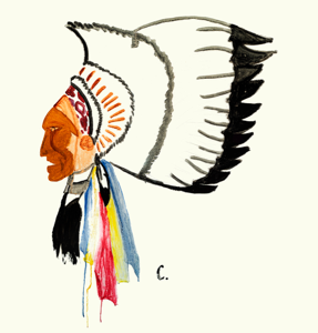 Image of Intermountain Inter-tribal Indian School Mural_02ab (Native American Chief)