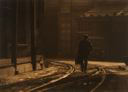 Image of Untitled Street Scene, Man on Railroad Tracks