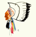 Image of Intermountain Inter-tribal Indian School Mural_02ab (Native American Chief)