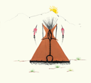 Image of Intermountain Inter-tribal Indian School Mural_06ab (Peyote Meeting)